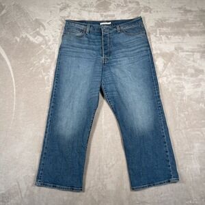 Levi's Women's Jeans Ribcage Straight Ankle Denim Button Fly Casual	32 Blue